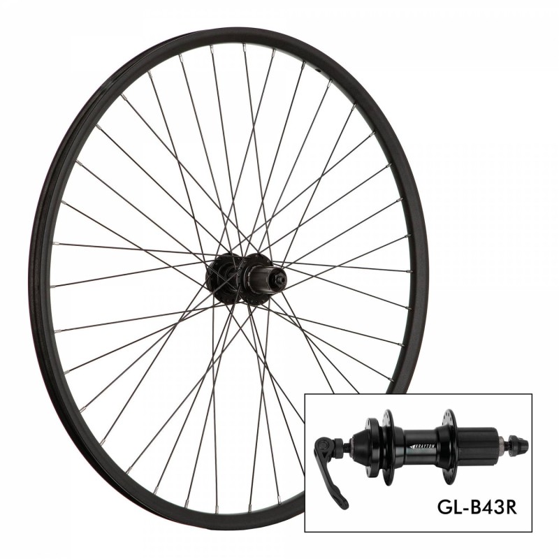Rueda trasera 26" HG  freno a la llanta alum Negra