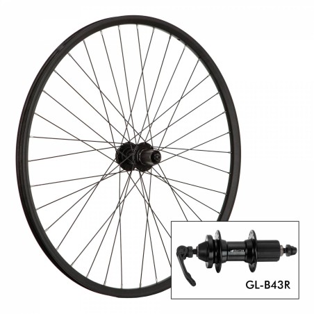 Rueda trasera 26" HG  freno a la llanta alum Negra
